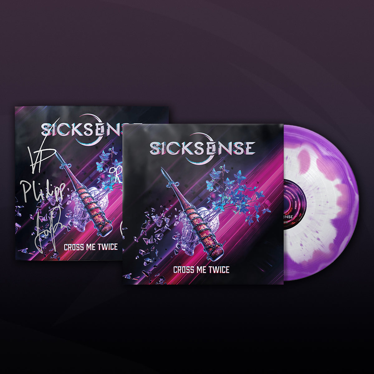 Cross Me Twice White/Purple Merge Vinyl w/ Signed Booklet